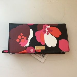 Kate Spade Wallet Floral Black and Pink